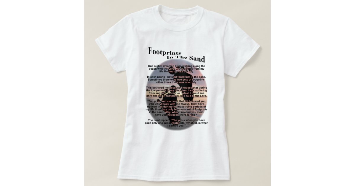 footprints in the sand t shirt