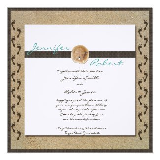 Footprints in the Sand Wedding Invitation