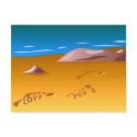 Footprints on Beach Postcard by elenaind Footprints on Beach Postcard