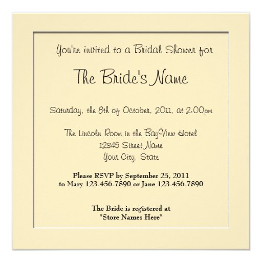 Footprints on the beach bridal shower invitations