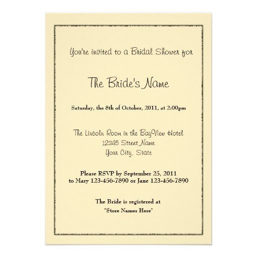 Footprints on the beach bridal shower invitations