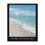 Footprints on White Sandy Beach, Scenic Aqua Blue flyers