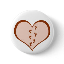 Footprints On Your Heart Button by Kim_Souza Footprints On Your Heart Button