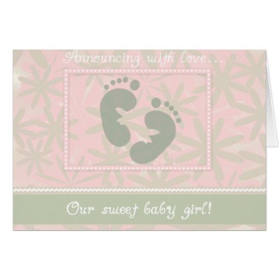 Footprints Sweet Baby Girl Greeting Cards by new_baby
