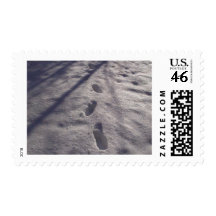 Footsteps in the snow in Finland Stamps