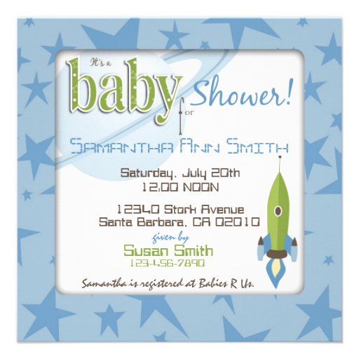 For Baby Boy Invitation Square
