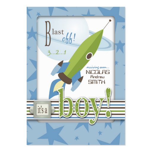 For Baby Boy Reminder Notecard Business Card