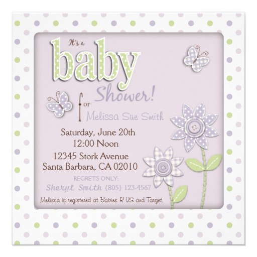 For Baby Girl Invitation Square LG2