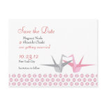 For Carrie: Origami Cranes (Pink Silver) Wedding S postcards