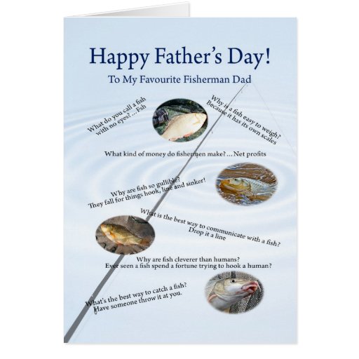 For dad, Fishing jokes Father's day card Zazzle