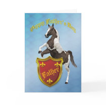 For Father, Father's Day card with a rearing horse