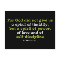 For God did not Give us a Spirit of Timidity Postcard