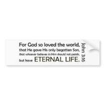 For God So Loved (white background) bumper stickers by experiencethebible For God So Loved (white background) bumper stickers