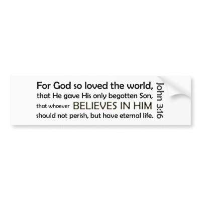 For God So Loved (white, version 2) Bumper Stickers by experiencethebible