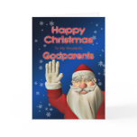 For godparents, a Santa waving Christmas card