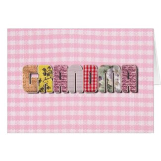 For Grandma (patchwork quilted text ) Cards