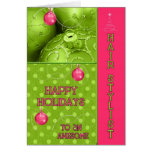 For Hair Stylist at Christmas Pink & Green Card