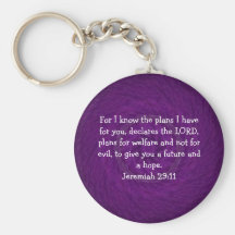For I know the plans I have ....  Jeremiah 29:11 Keychains