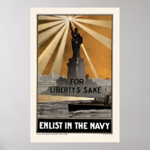 For Liberty's Sake Enlist In The Navy Posters