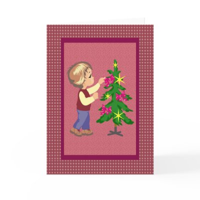 for mom pink ribbon christmas tree greeting cards by TheChristmasBoutique