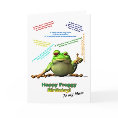 For Mum Lots of Froggy Jokes Birthday Card from Zazzle.