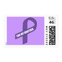 For My Brother (Purple Ribbon) Postage Stamps