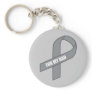 For My Dad (Gray / Silver Awareness Ribbon) Keychain