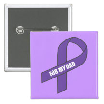For My Dad (Purple Ribbon) Buttons