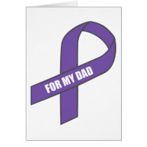 For My Dad (Purple Ribbon) Greeting Cards