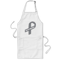 For My Daughter (Gray / Silver Awareness Ribbon) Aprons