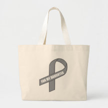 For My Daughter (Gray / Silver Awareness Ribbon) Bag