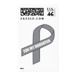 For My Daughter (Gray / Silver Awareness Ribbon) Postage Stamp