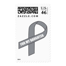 For My Daughter (Gray / Silver Awareness Ribbon) Postage Stamp
