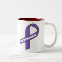 For My Daughter (Purple Ribbon) Mugs