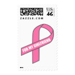 For My Girlfriend (Pink Ribbon) Postage Stamps