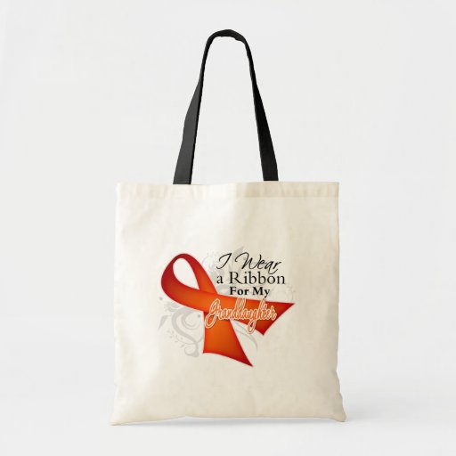 For My Granddaughter - Leukemia Ribbon Canvas Bags