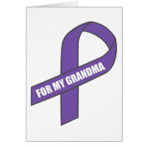 For My Grandma (Purple Ribbon) Greeting Cards