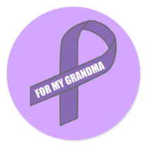 For My Grandma (Purple Ribbon) Round Sticker