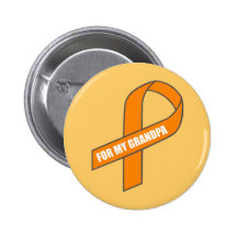 For My Grandpa (Orange Ribbon) Button
