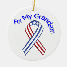 For My Grandson Military Patriotic Christmas Tree Ornament