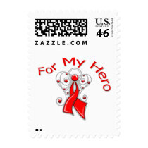 For My Hero Angel Ribbon Blood Cancer Postage