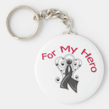 For My Hero Angel Ribbon Skin Cancer Keychains