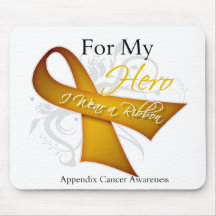 For My Hero I Wear a Ribbon Appendix Cancer Mousepads