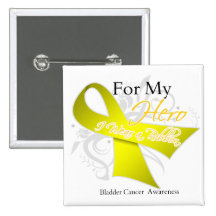 For My Hero I Wear a Ribbon Bladder Cancer Pins