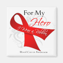 For My Hero I Wear a Ribbon -  Blood Cancer Fridge Magnet