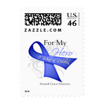 For My Hero I Wear a Ribbon Stomach Cancer Postage Stamps