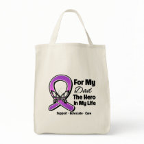 For My Hero My Dad - Purple Ribbon Awareness Canvas Bag