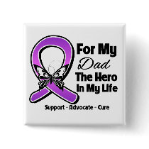 For My Hero My Dad - Purple Ribbon Awareness Pin