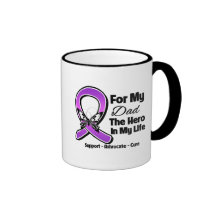 For My Hero My Dad - Purple Ribbon Awareness Mugs