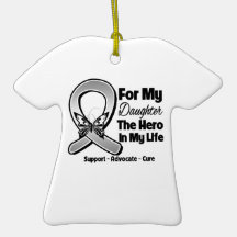 For My Hero My Daughter - Brain Cancer Christmas Ornament